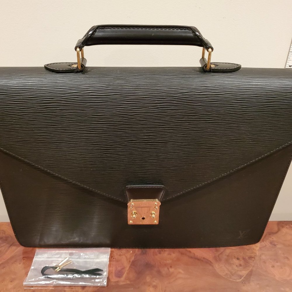 Louis Vuitton Briefcase/Laptop Black Epi Leather Bag
